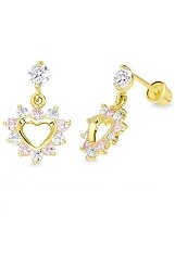 stunning itty-bitty dangle heart screw back earrings for toddlers